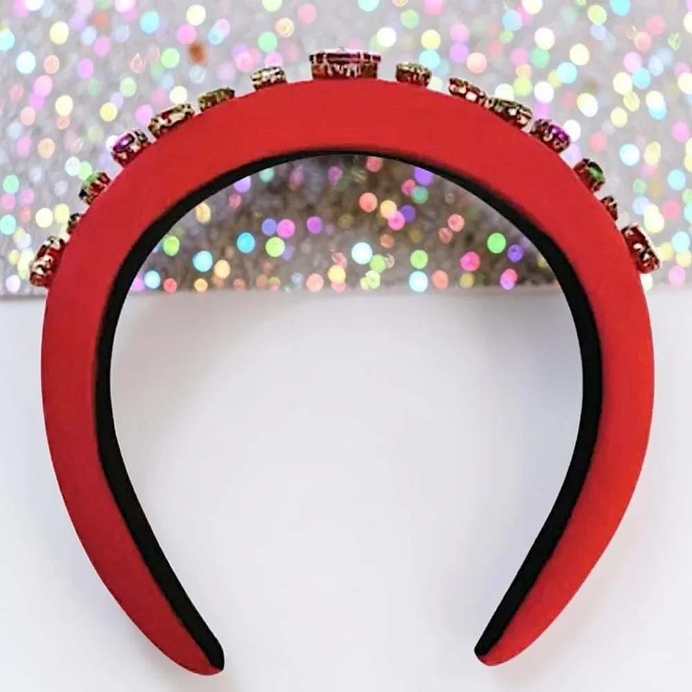 ZAXIE by Stefanie Taylor - Padded Jewel Headband - RED MSRP $48